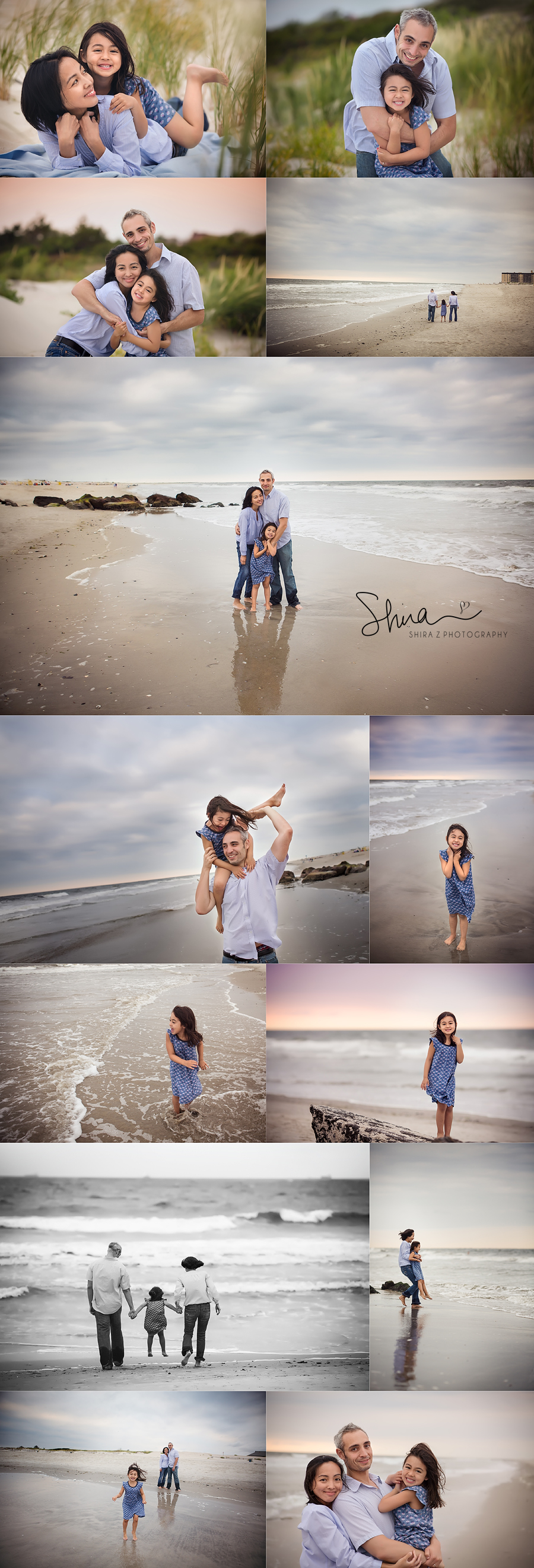 Collage of Long Island Family Long Beach Portraits