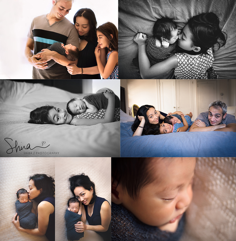 Long Island, NY in home newborn session collage