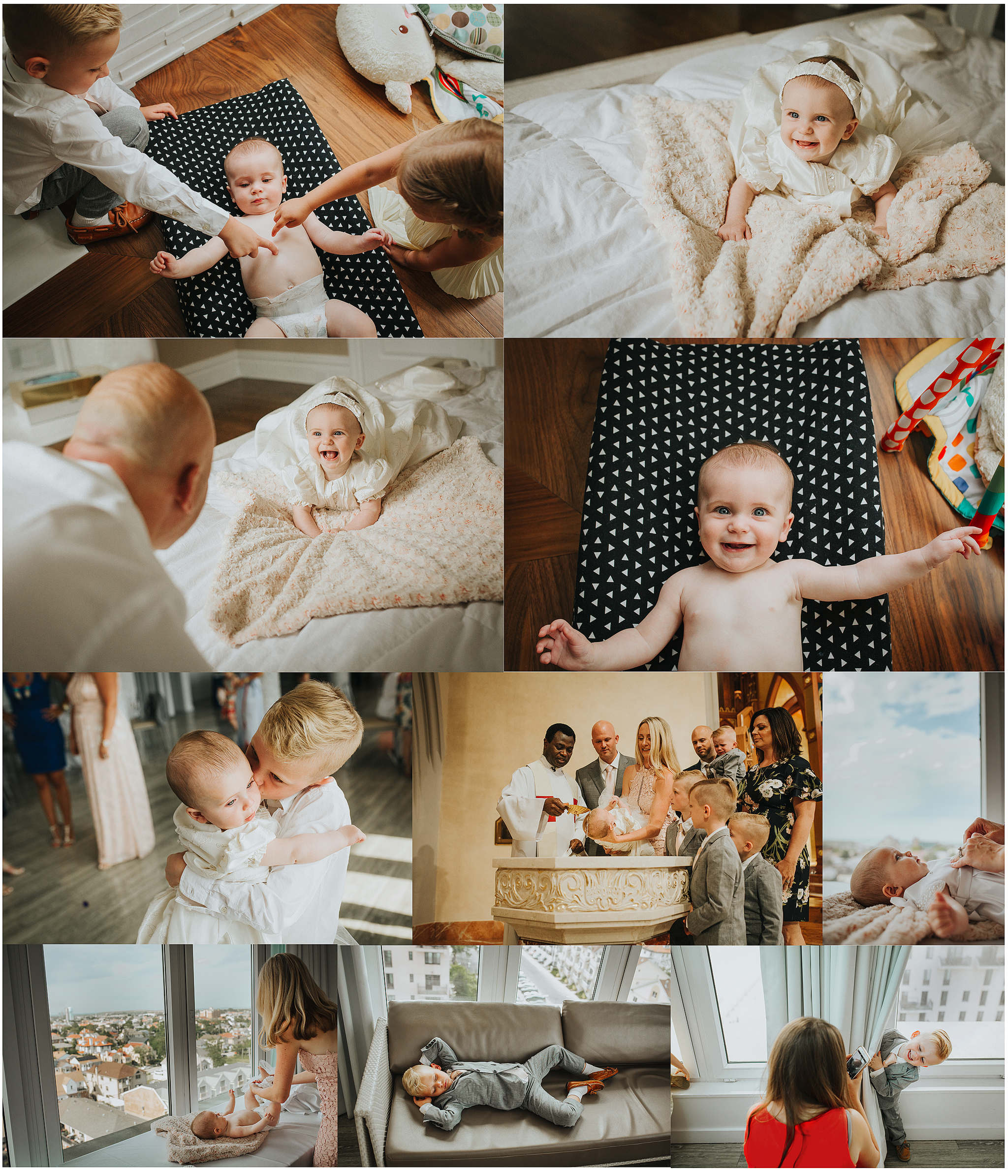 collage of Photography images of little girls christening and party