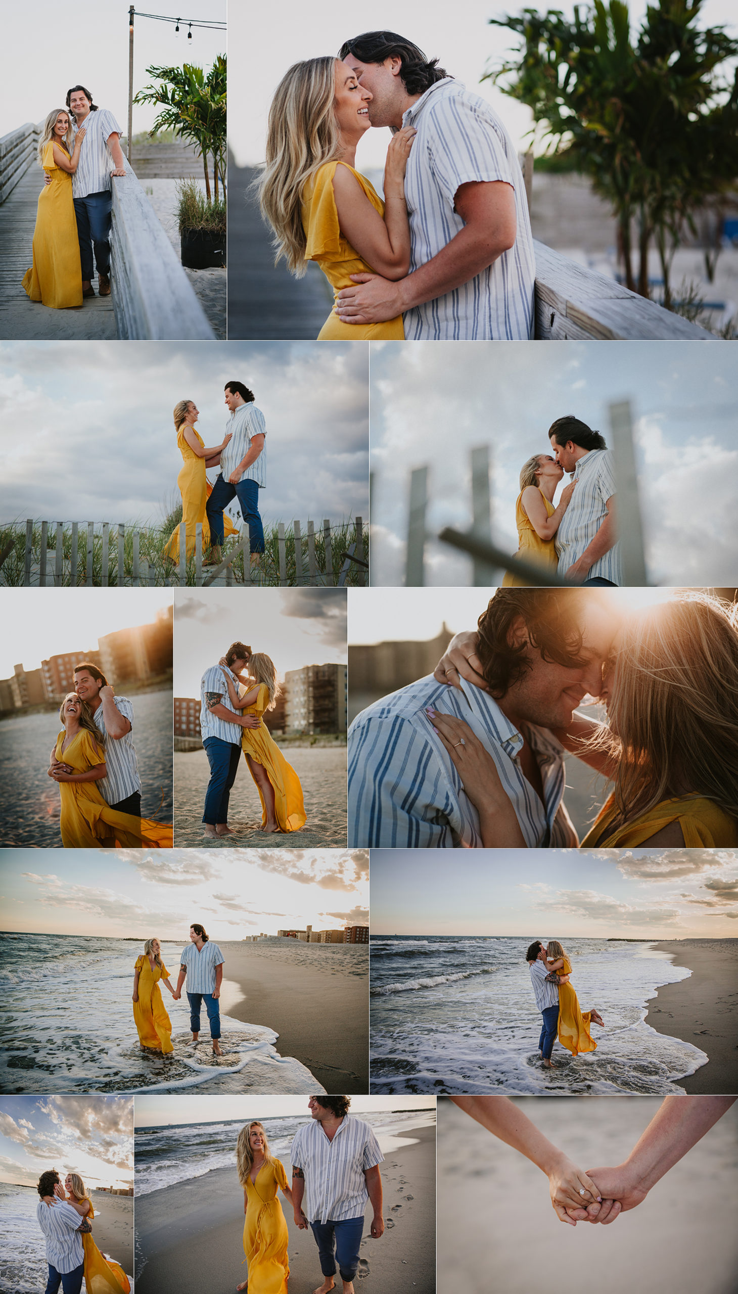 Long Beach NY Engagment session collage 